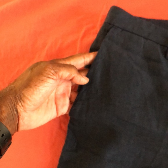 Men's navy blue linen Pants - Picture 9 of 10